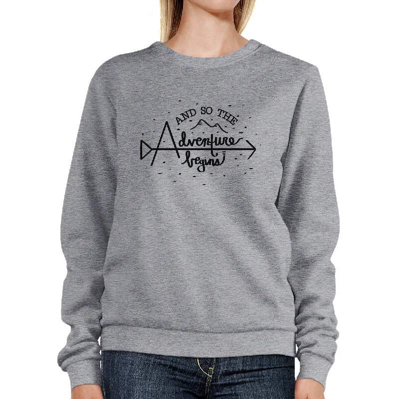 Urban Style And So The Adventure Begins Grey Sweatshirt