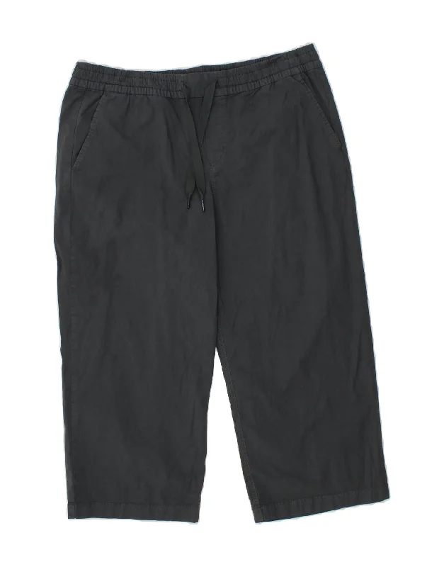 Sports Series L.L.BEAN Mens Straight Capri Trousers Large W34 L22 Navy Blue Cotton