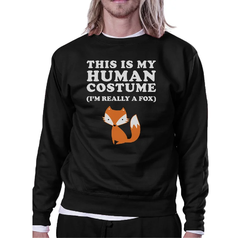 Stylish Comfort This Is My Human Costume Fox Black Sweatshirt