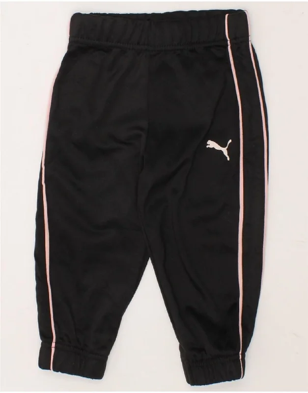 Romantic Temperament PUMA Baby Girls Joggers Tracksuit Trousers 9-12 Months Black Polyester
