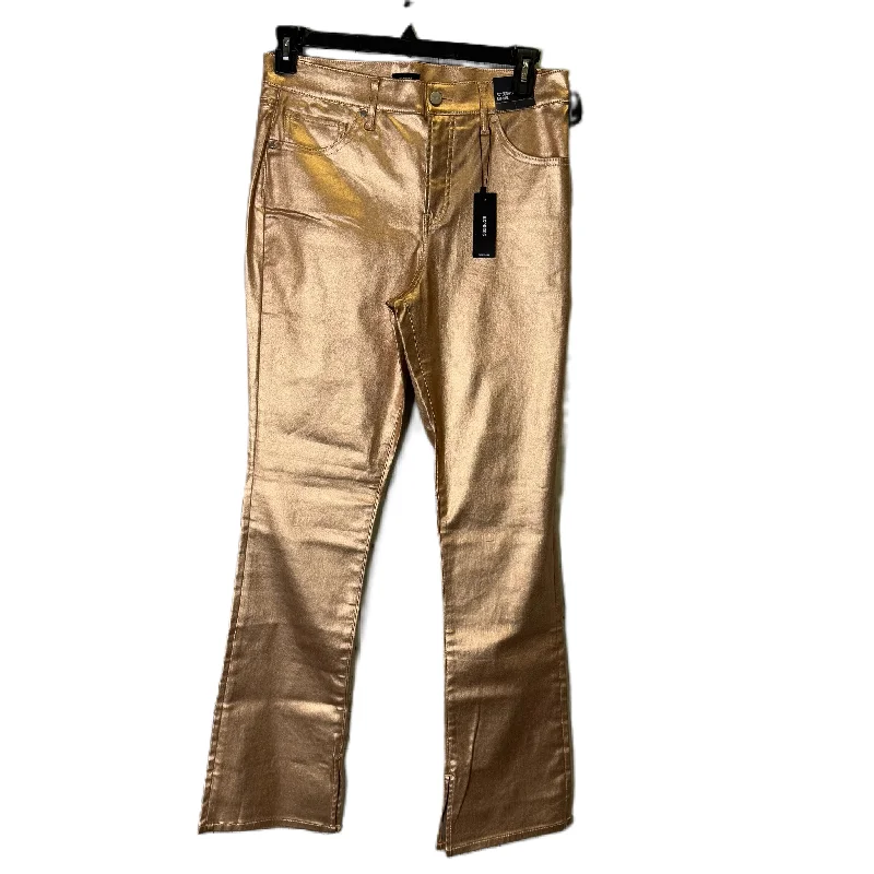 Stylish Wear Jeans Straight By Express In Gold, Size: 10