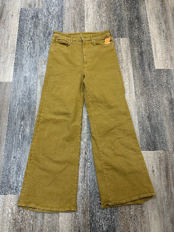 Elegant Wear Jeans Wide Leg By Mother Jeans In Yellow Denim, Size: 12/31