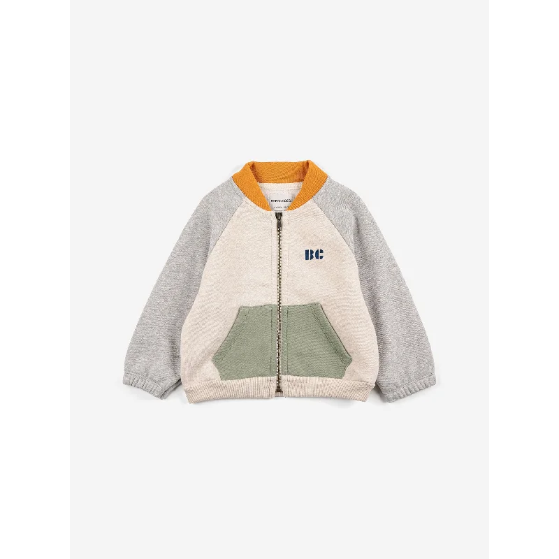 French Retro Bobo Choses Baby Color Block Zipped Sweatshirt