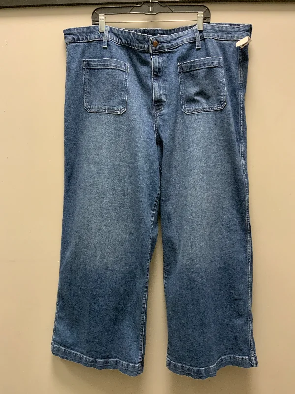 Free And Comfortable Jeans Wide Leg By Old Navy In Blue Denim, Size: 24