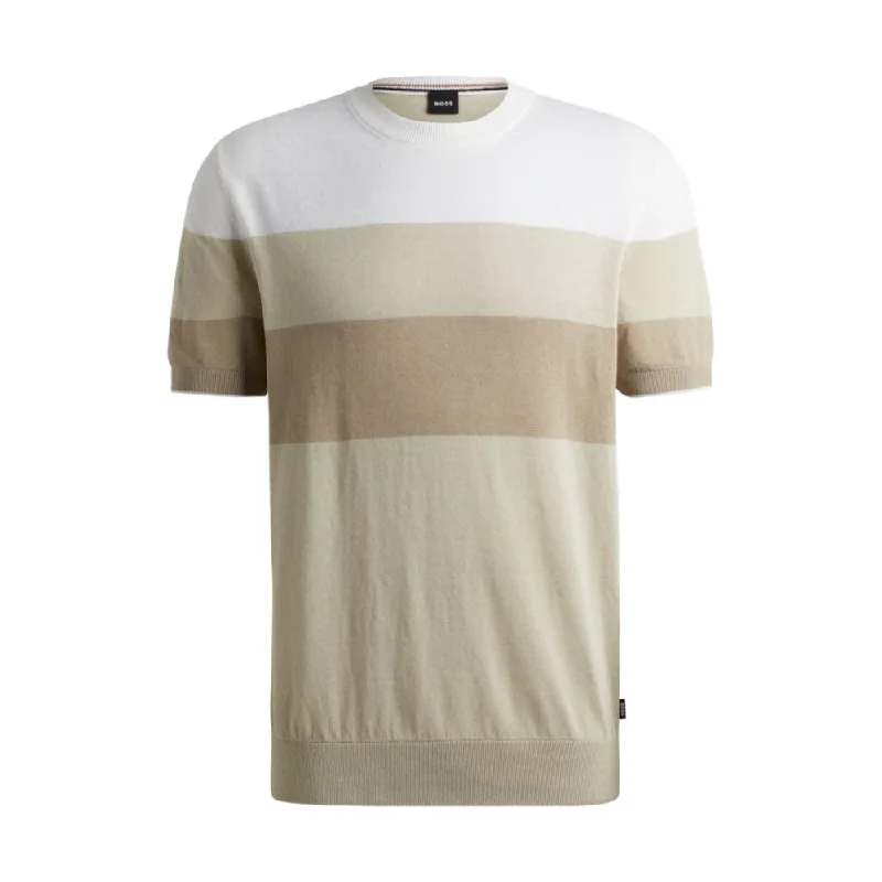 Relaxed Fits Linen-blend regular-fit sweater with accent tipping