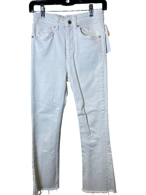 Fashion Concept Jeans Straight By Zara In Cream, Size: 4