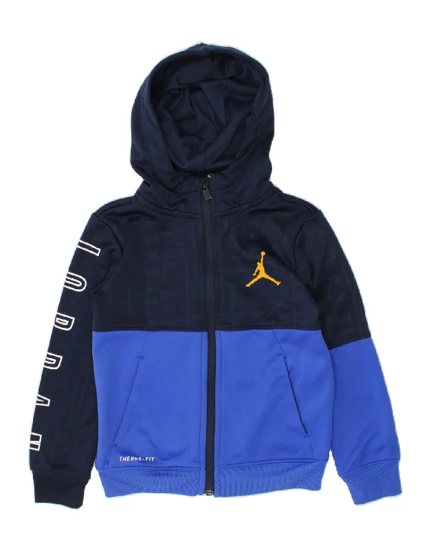 Classic Style JORDAN Boys Therma-Fit Graphic Zip Hoodie Sweater 3-4 Years XS Navy Blue