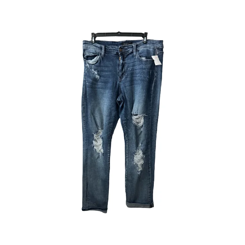 Elegant Temperament Jeans Boyfriend By Judy Blue In Blue Denim, Size: 12