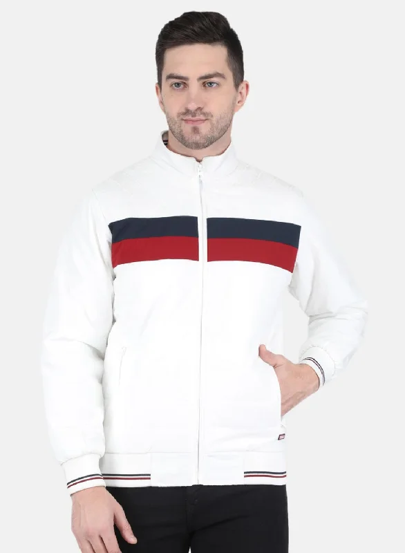 Effortless Comfort Men White Solid Sweatshirt
