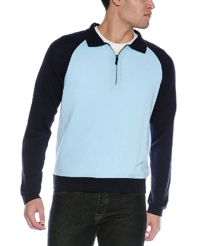 Weekend Wear Alashan Cashmere-Blend 1/4-Zip Mock Sweater