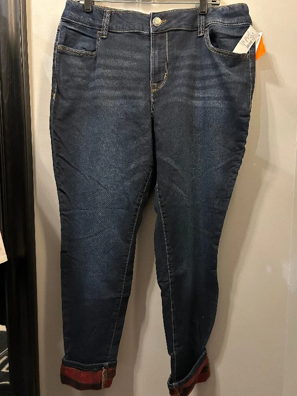 Sports Series Jeans Jeggings By Maurices In Blue & Red, Size: 18