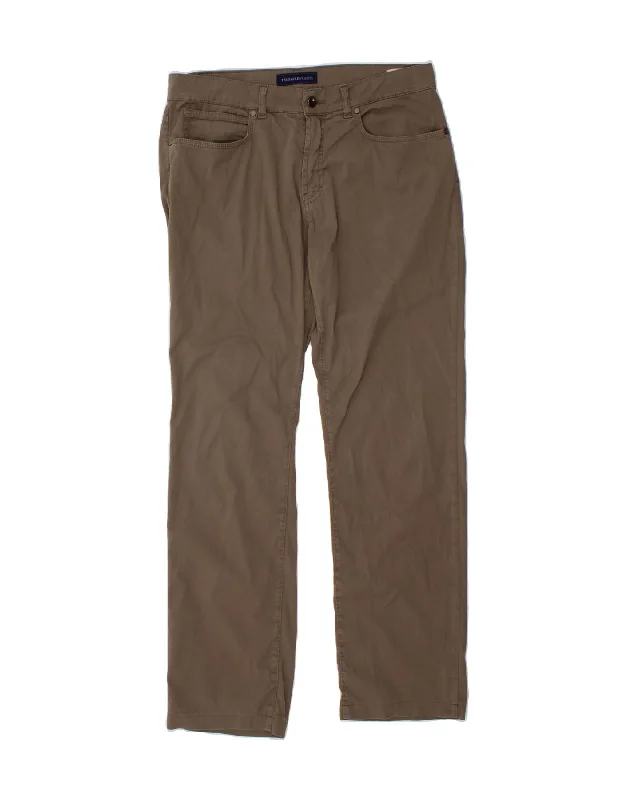 Preview New Products TRUSSARDI Mens Straight Casual Trousers W36 L31 Grey Cotton