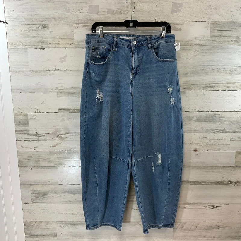 Trendy Casuals Jeans Wide Leg By Kancan In Blue Denim, Size: 4
