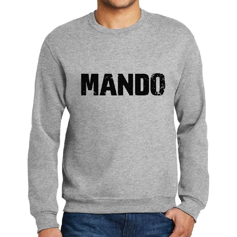 Leisure Sports Men's Printed Graphic Sweatshirt Popular Words MANDO Grey Marl