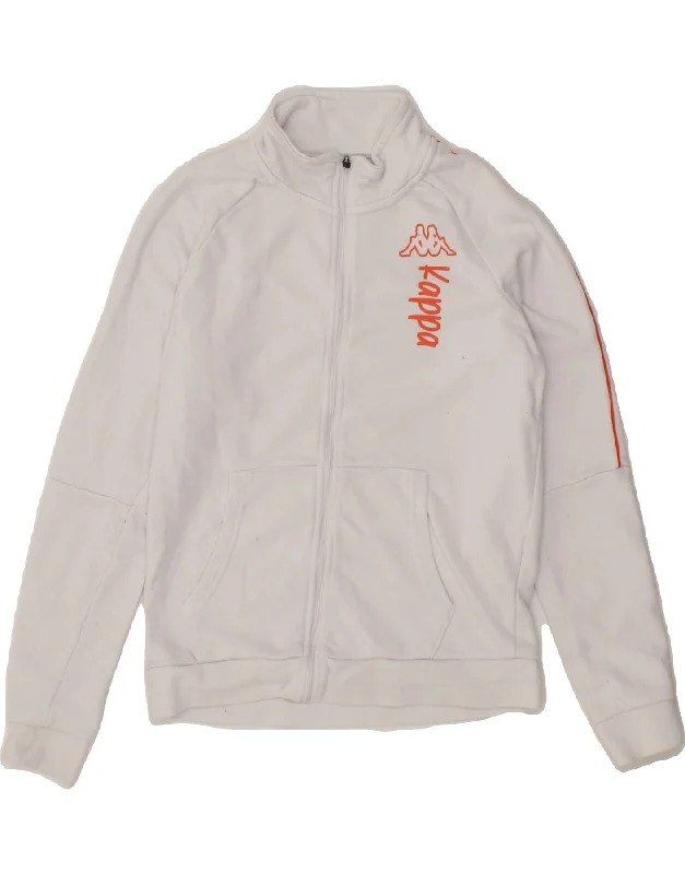 Classic Design KAPPA Boys Graphic Tracksuit Top Jacket 9-10 Years White Polyester