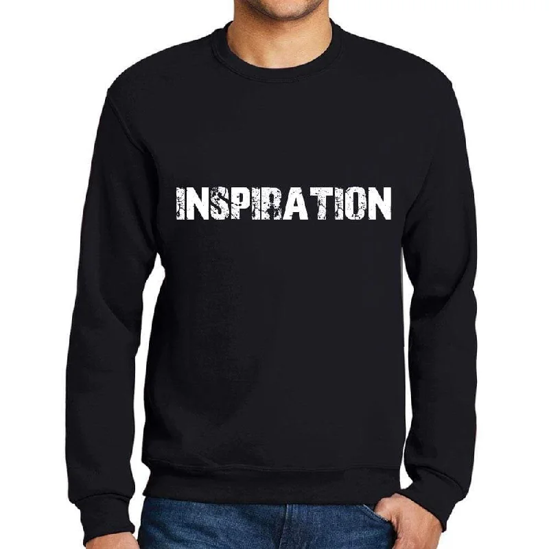 High Street Series Men's Printed Graphic Sweatshirt Popular Words INSPIRATION Deep Black High Street Series Men's Printed Graphic Sweatshirt Popular Words INSPIRATION Deep Black
