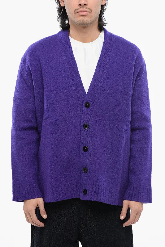 Comfortable Design Jil Sander Boiled Wool Cardigan