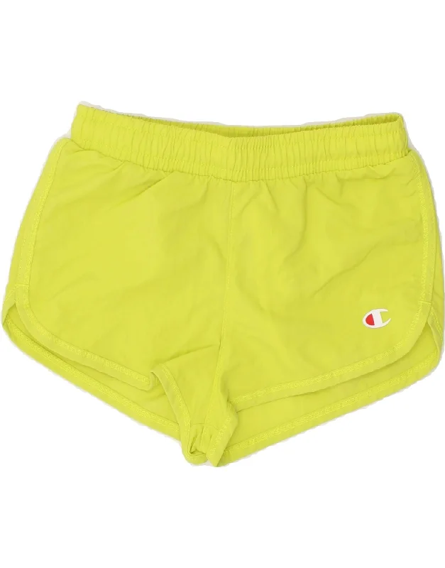 Stunning Fashion CHAMPION Boys Sport Shorts 3-4 Years 2XS Yellow Polyamide