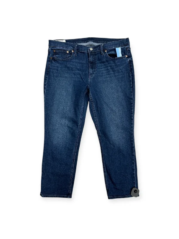 Floral Prints Jeans Skinny By Gap In Blue Denim, Size: 16