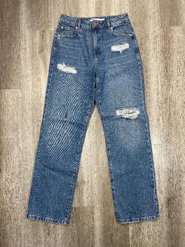 Floral Prints Jeans Straight By Garage In Blue Denim, Size: 2