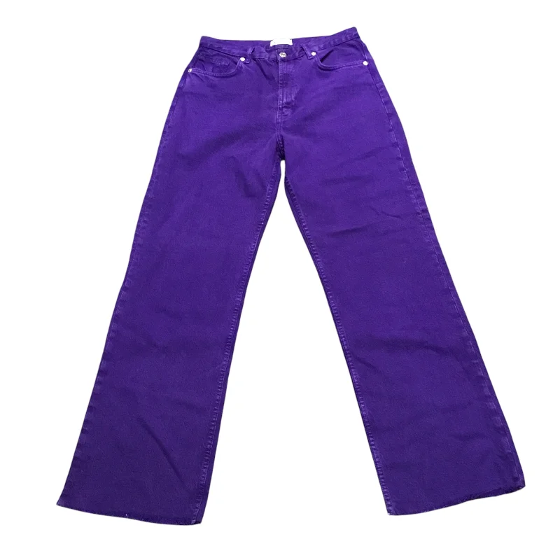 Party Wear Jeans Flared By Zara In Purple, Size: 8