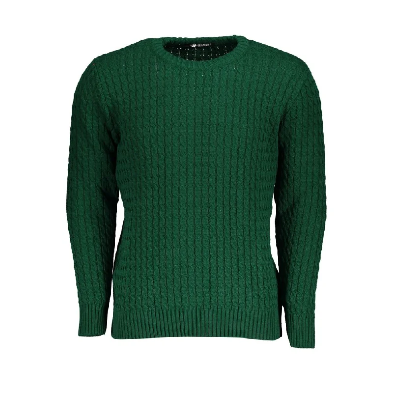 Exquisite Design U.S. Grand Polo Twist-Knit  Crew Neck Men's Sweater