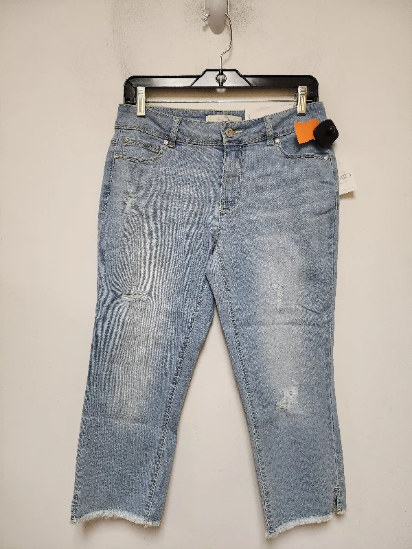 Windbreaker fashion Jeans Cropped By Cato In Blue Denim, Size: 6