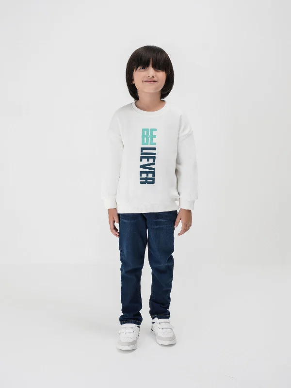 Slim Fit "TEFLOW" Graphic Crew Neck Sweatshirt