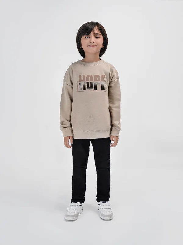 Stylish Fit "CHOWLIN" Cool Style Crew Neck Sweatshirt