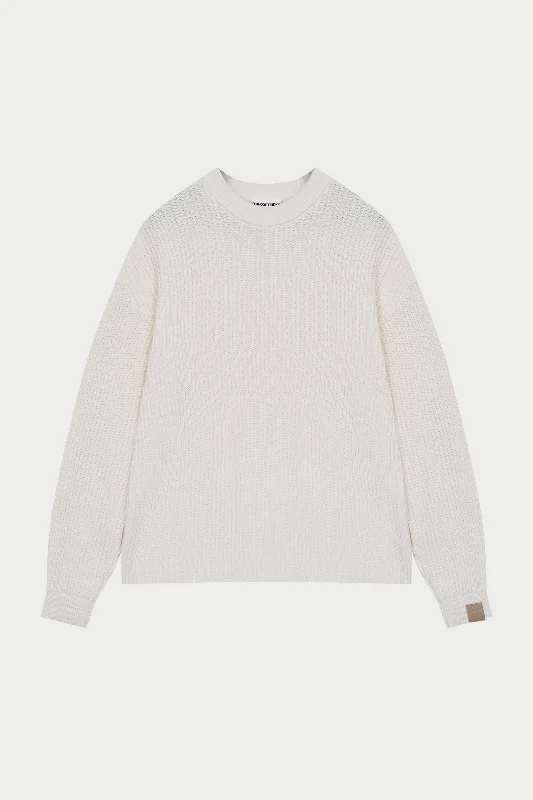 Advanced Customization HEAVY WASHED RIBBED KNIT CREW - STONE
