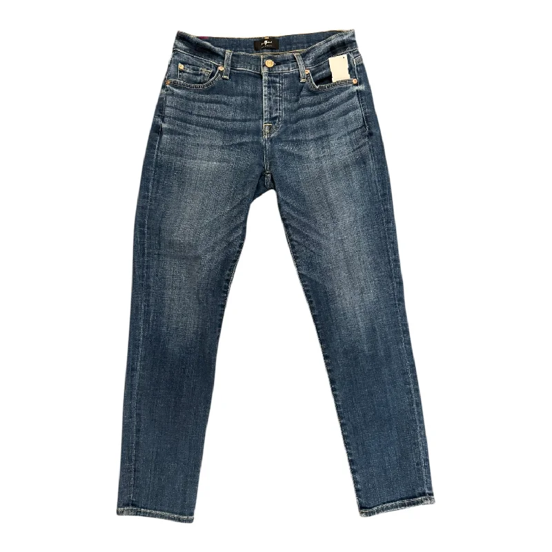 Sports Trend Jeans Skinny By 7 For All Mankind In Blue Denim, Size: 0