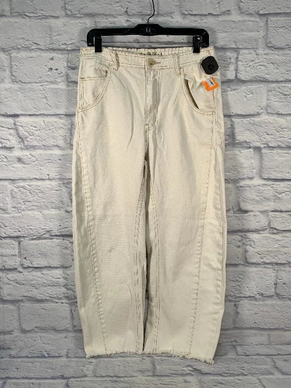 Soft And Comfortable Jeans Wide Leg By We The Free In Cream Denim, Size: 4