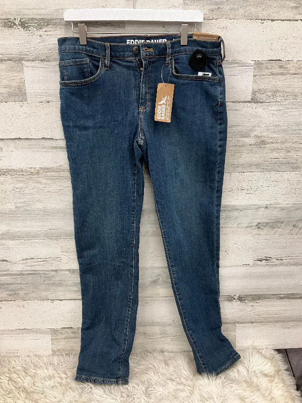 Low-key Luxury Jeans Straight By Eddie Bauer In Blue Denim, Size: 6