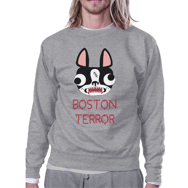 Casual Chic Outfits Boston Terror Terrier Grey SweatShirt