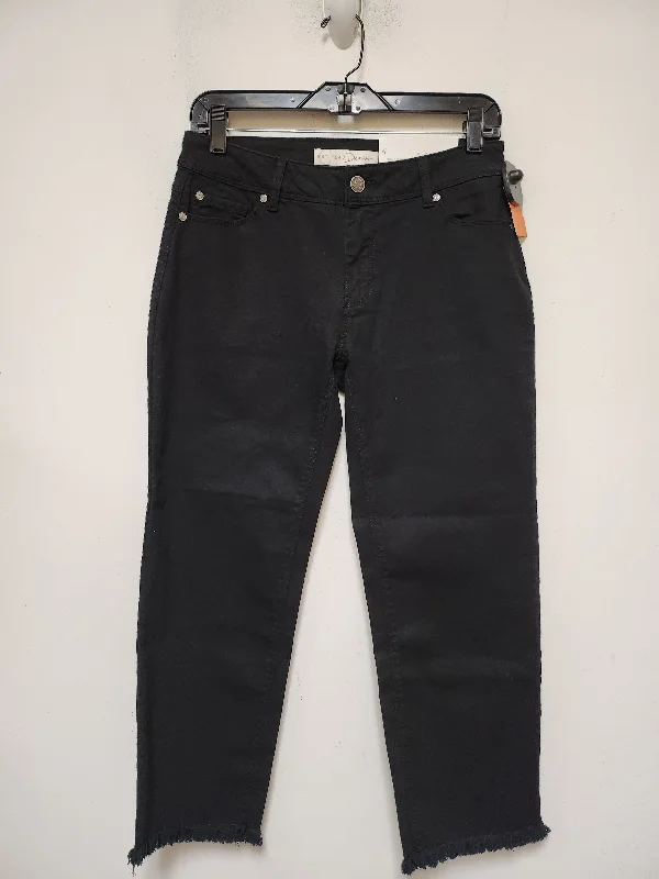Cozy Street Style Jeans Cropped By Cato In Black Denim, Size: 6