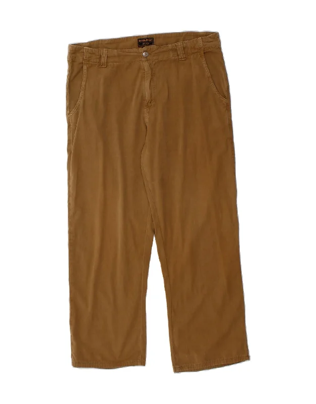 British Style WOOLRICH Mens Straight Chino Trousers W32 L27 Brown Cotton