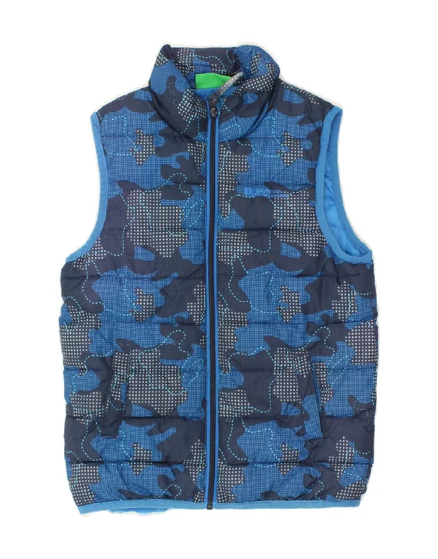 Fashion Wear MOUNTAIN WAREHOUSE Boys Abstract Pattern Padded Gilet 7-8 Years Blue