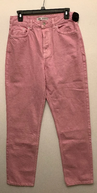 Smart Comfort Wear Jeans Straight By Zara In Pink, Size: 6