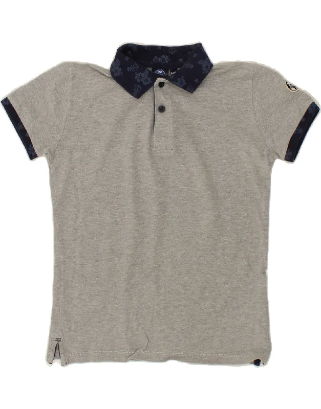 Ultra-lightweight NORTH SAILS Boys Polo Shirt 9-10 Years Grey Cotton