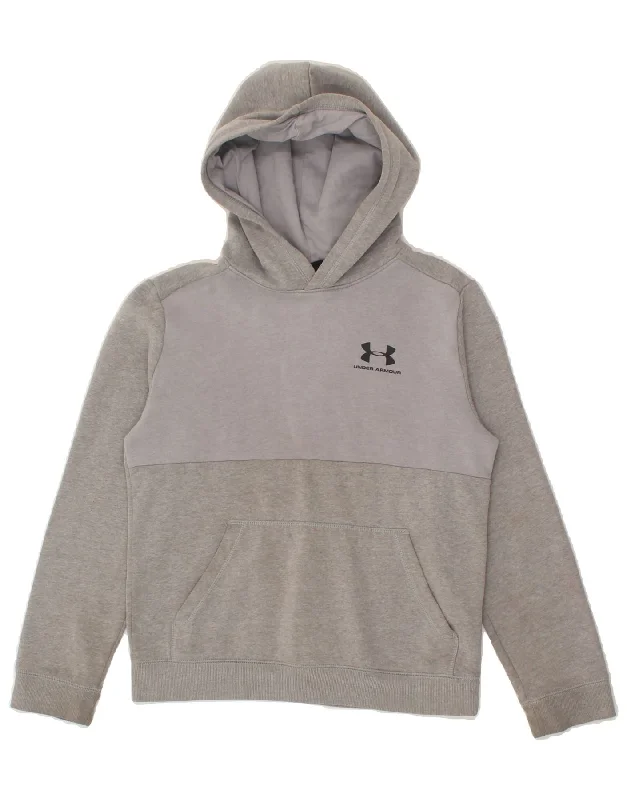 Weekend Comfort Wear UNDER ARMOUR Boys Cold Gear Hoodie Jumper 11-12 Years Large Grey