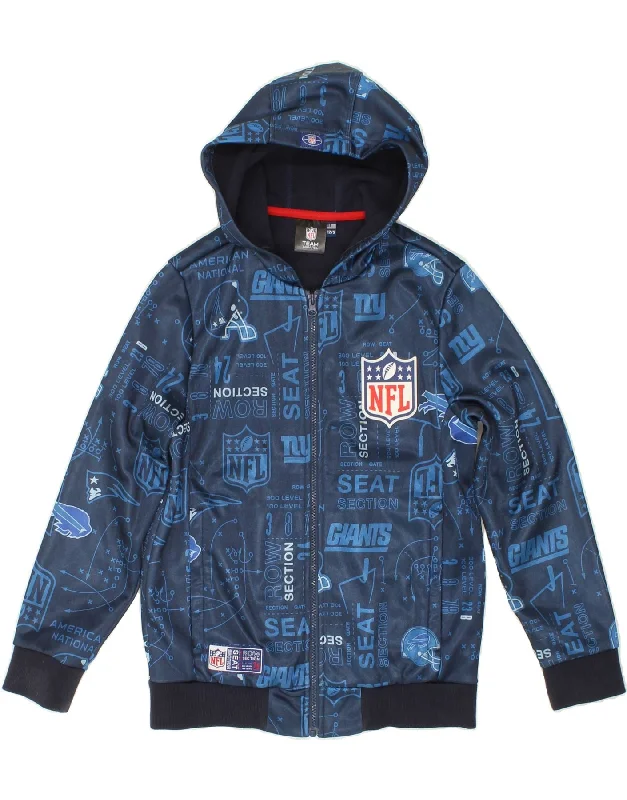 Energy Wear NFL Boys Graphic Zip Hoodie Sweater 11-12 Years Blue Polyester