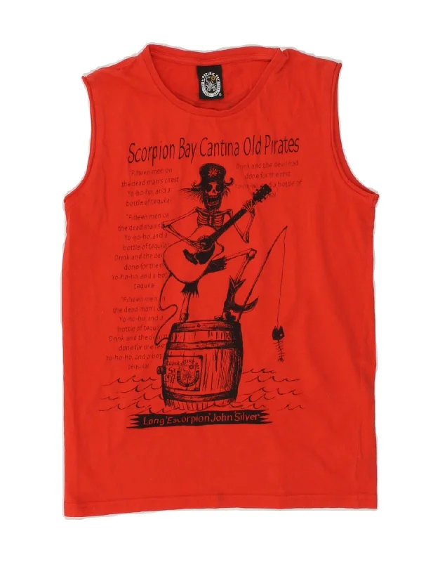 Relaxed Dresses SCORPION BAY Boys Graphic Vest Top 8-9 Years Large Orange Cotton