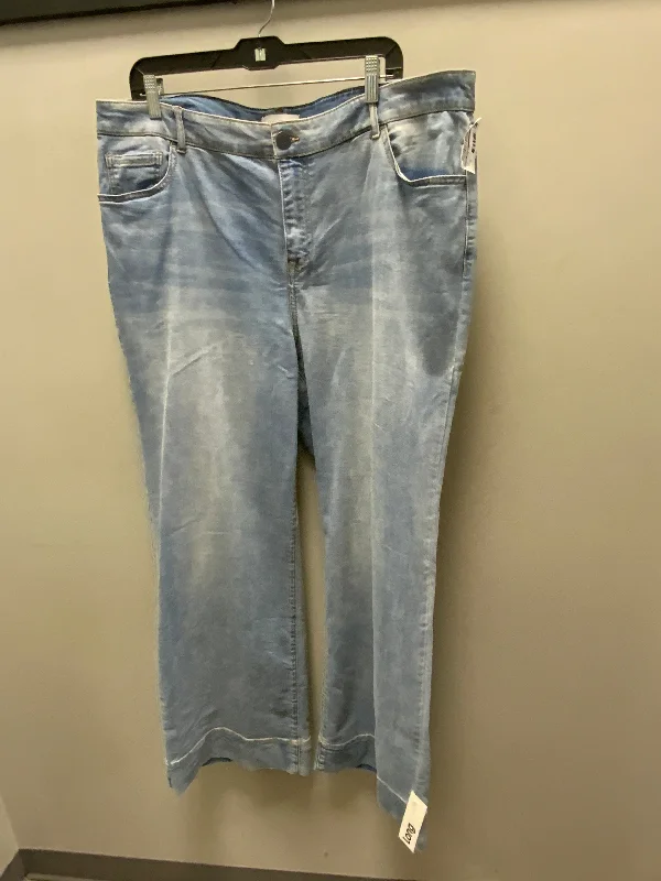 Effortless Dressing Jeans Wide Leg By Lane Bryant In Blue Denim, Size: 16l