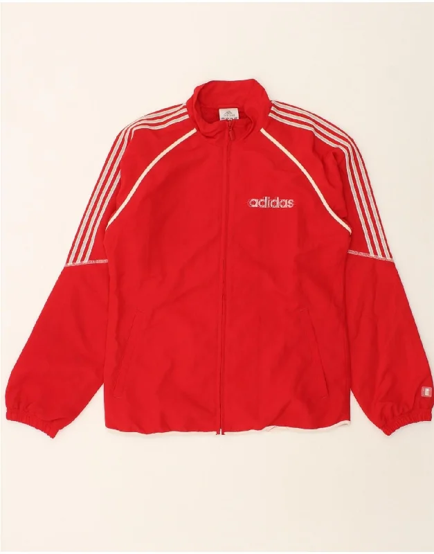 High Street Series ADIDAS Boys Graphic Tracksuit Top Jacket 15-16 Years 2XL Red Polyester