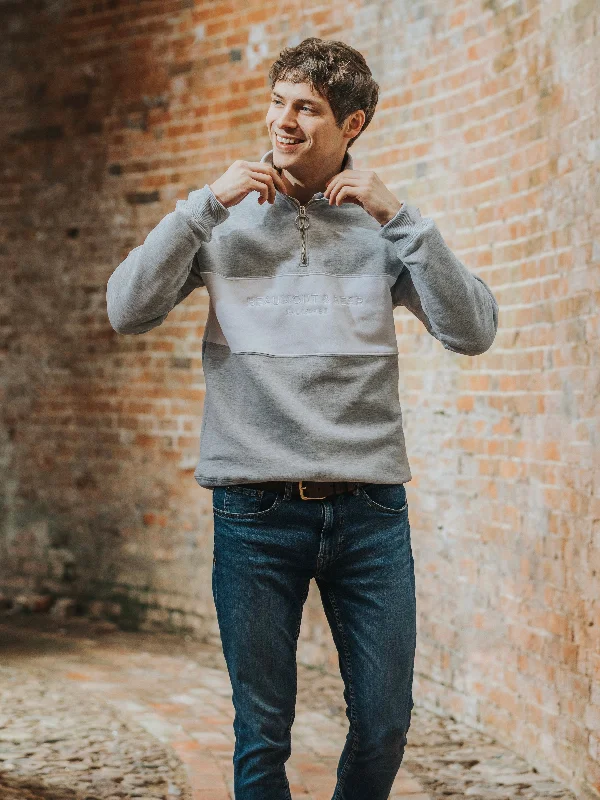 Smart Casuals Cliff Road Unisex Quarter Zip - Grey
