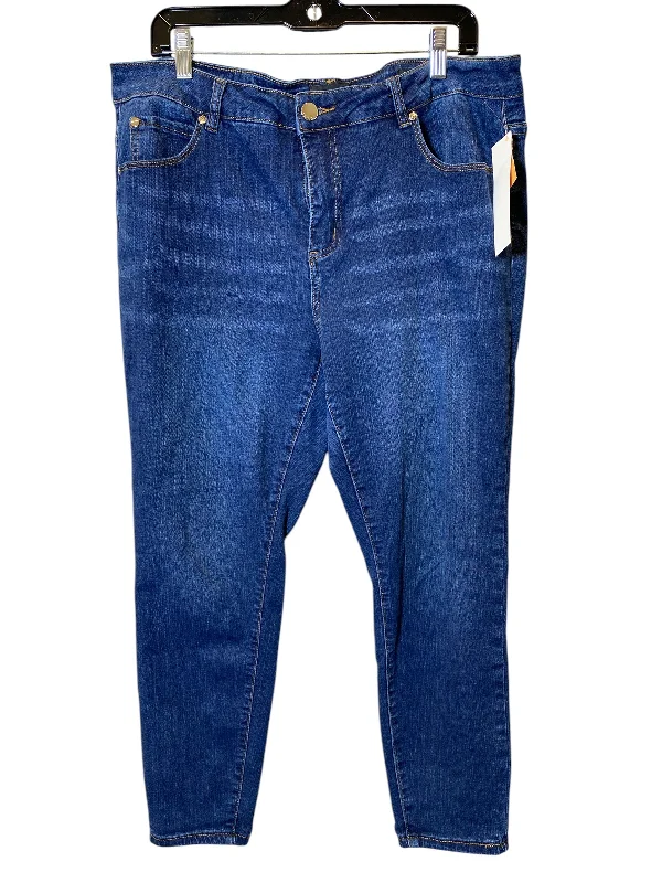Elegant Tailoring Jeans Skinny By Tahari By Arthur Levine In Blue, Size: 18