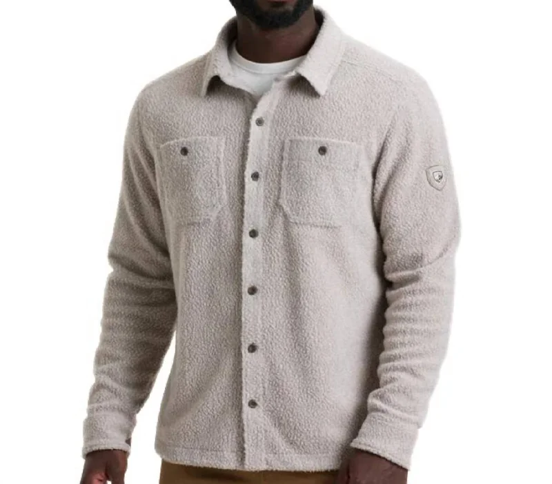 Timeless Style Nomad Fleece Overshirt In Natural