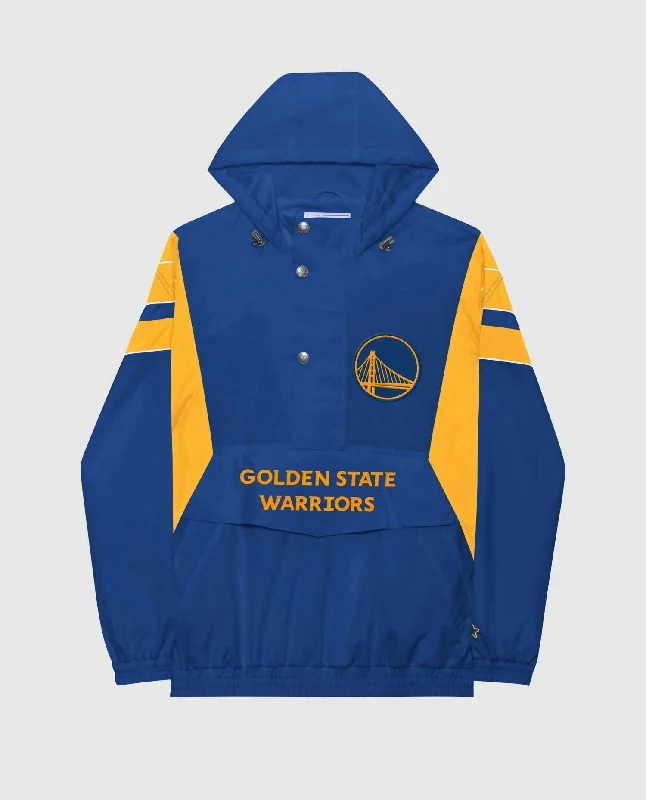 Casual Comfort Men's Golden State Warriors Home Team Half-Zip Jacket In Blue
