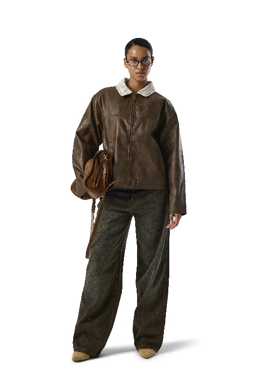 Elegant Fit CONKER Vegan Leather Jacket