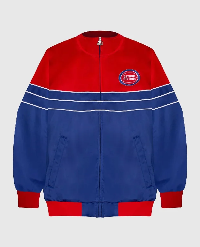 Cozy Footwear Men's Detroit Pistons Knit Full Zip Jacket In Blue